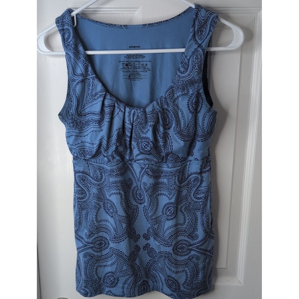 Patagonia Blue Paisley-Print Scoop Tank Size S
